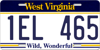 WV license plate 1EL465