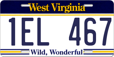 WV license plate 1EL467