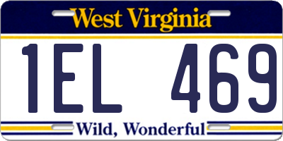 WV license plate 1EL469