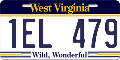 WV license plate 1EL479