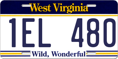 WV license plate 1EL480