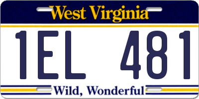 WV license plate 1EL481