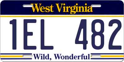 WV license plate 1EL482