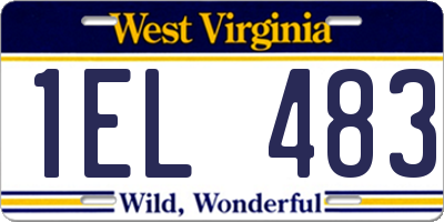 WV license plate 1EL483