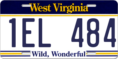WV license plate 1EL484