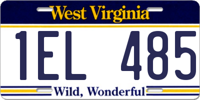 WV license plate 1EL485