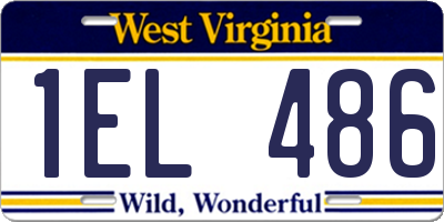 WV license plate 1EL486
