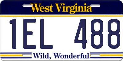 WV license plate 1EL488
