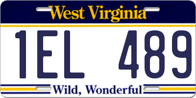 WV license plate 1EL489