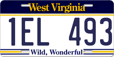 WV license plate 1EL493