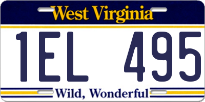 WV license plate 1EL495