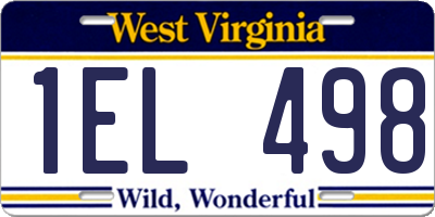 WV license plate 1EL498
