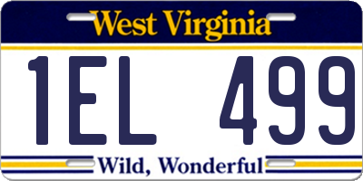 WV license plate 1EL499