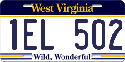 WV license plate 1EL502