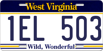 WV license plate 1EL503