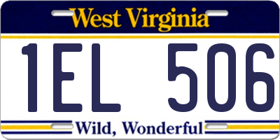 WV license plate 1EL506