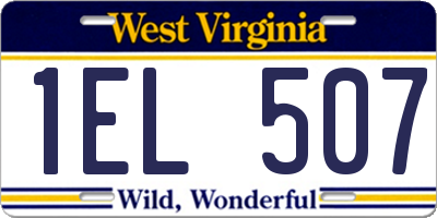 WV license plate 1EL507