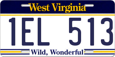 WV license plate 1EL513