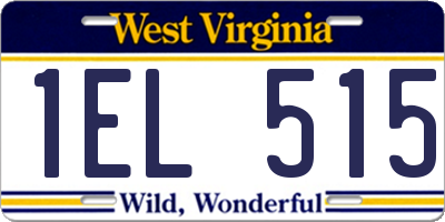 WV license plate 1EL515