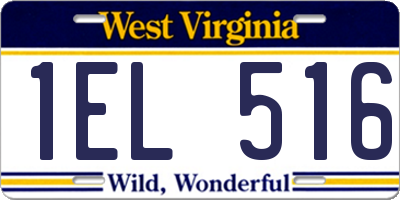 WV license plate 1EL516