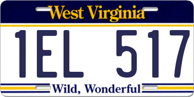 WV license plate 1EL517