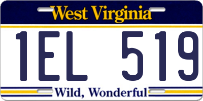 WV license plate 1EL519