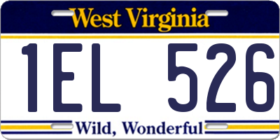 WV license plate 1EL526