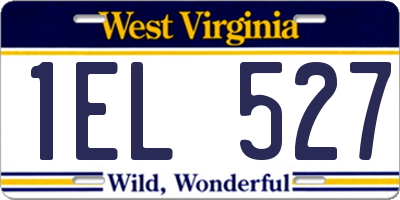 WV license plate 1EL527