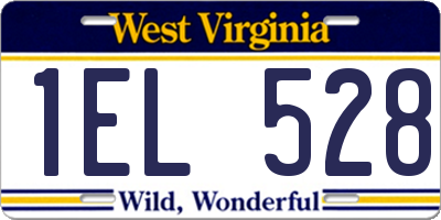 WV license plate 1EL528