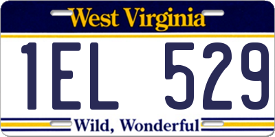 WV license plate 1EL529