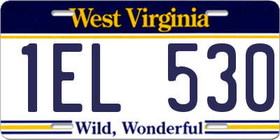 WV license plate 1EL530