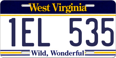 WV license plate 1EL535