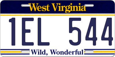 WV license plate 1EL544