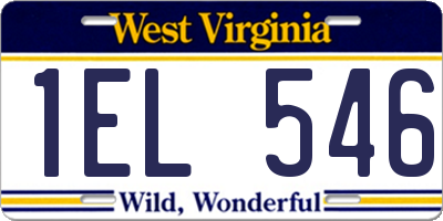 WV license plate 1EL546
