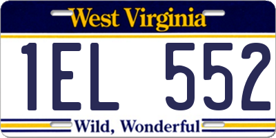 WV license plate 1EL552
