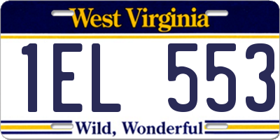 WV license plate 1EL553