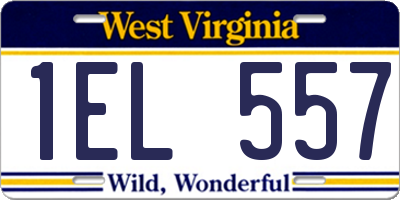 WV license plate 1EL557