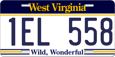 WV license plate 1EL558