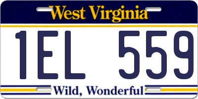 WV license plate 1EL559