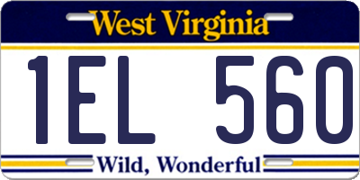 WV license plate 1EL560