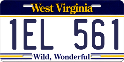 WV license plate 1EL561