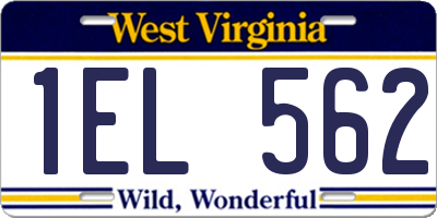 WV license plate 1EL562