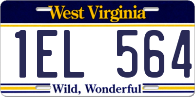 WV license plate 1EL564