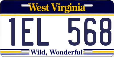 WV license plate 1EL568