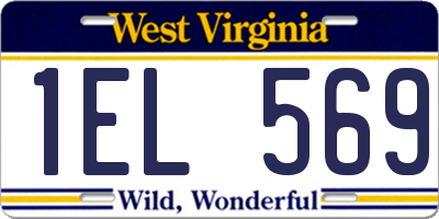 WV license plate 1EL569