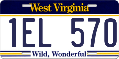 WV license plate 1EL570