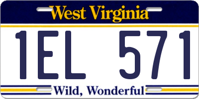 WV license plate 1EL571