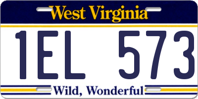 WV license plate 1EL573