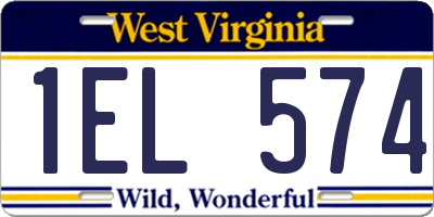 WV license plate 1EL574