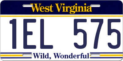 WV license plate 1EL575